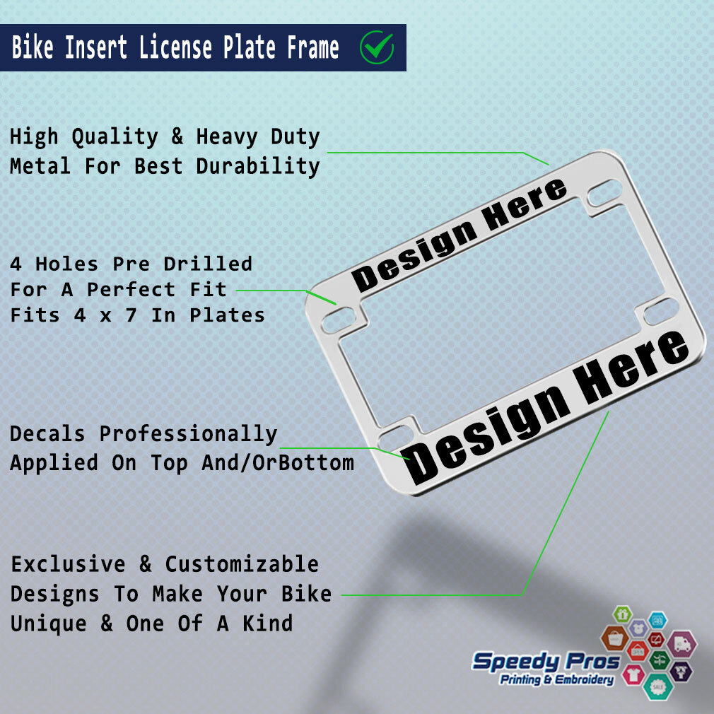 Metal Bike License Plate Frame Puerto Rico Boricua Flag Style B Chrome