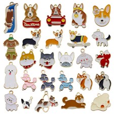 26Pcs Mix Dog Charms Pendant DIY Jewelry Making Accessory for Bracelets Necklace