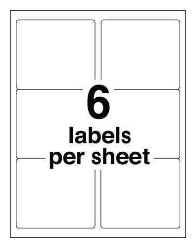WING OFFICE 600 Premium Shipping Labels Blank Self Adhesive 6 per Sheet 3.33 X 4 - Picture 3 of 6