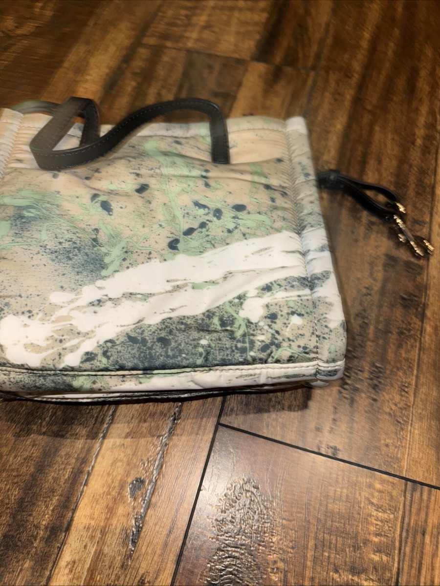 Marc Jacobs Mini Green Multi Splatter Paint Print Nylon Crossbody