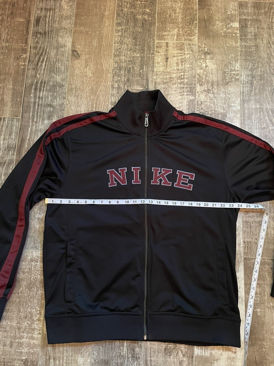 ジャケット・アウター Vintage Nike zip up jacket Vintage Nike Track Jacket Mens L Black Burgundy Full Zip