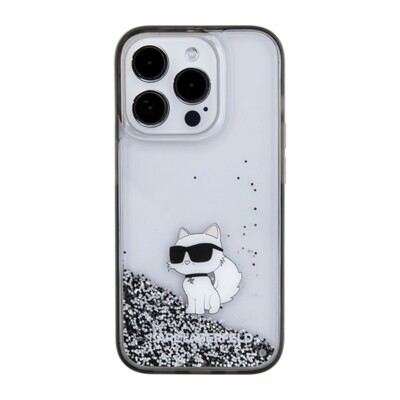 Karl Lagerfeld iPhone 14 Pro Hülle Cover Case Liquid Glitter Choupette