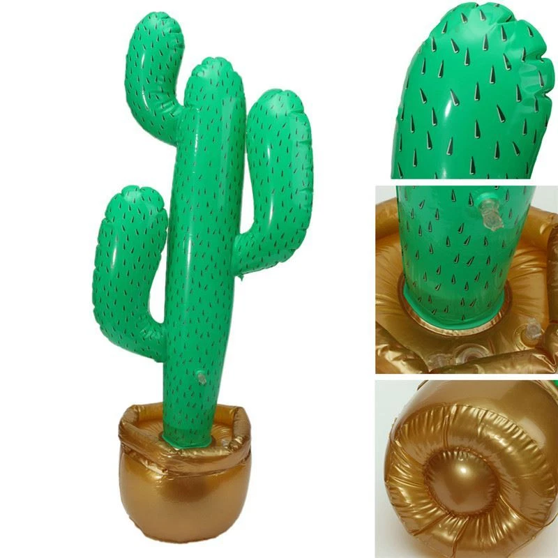 4 Cactus Inflables 90cm Salvaje Mexicano Hawaiano Playa Fiesta Decoración Niño Juguete Inflable Foto 3 de 4