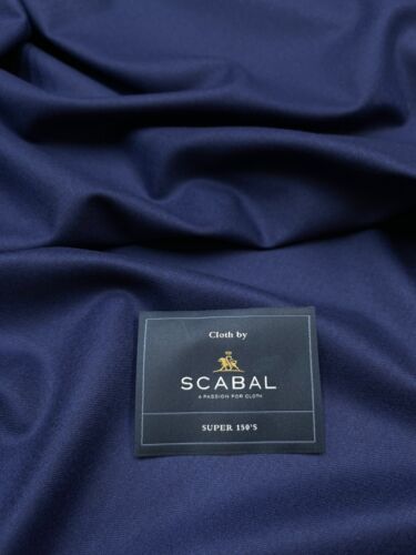 Blue Super 150s Wool Suiting Fabric by SCABAL Luxury Merino British made 3.83m - Picture 4 of 7
