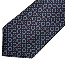 STAFFORD Blue Geometric Pattern 100 Silk Neck Tie Designer Made USA 3 3/4"x57"