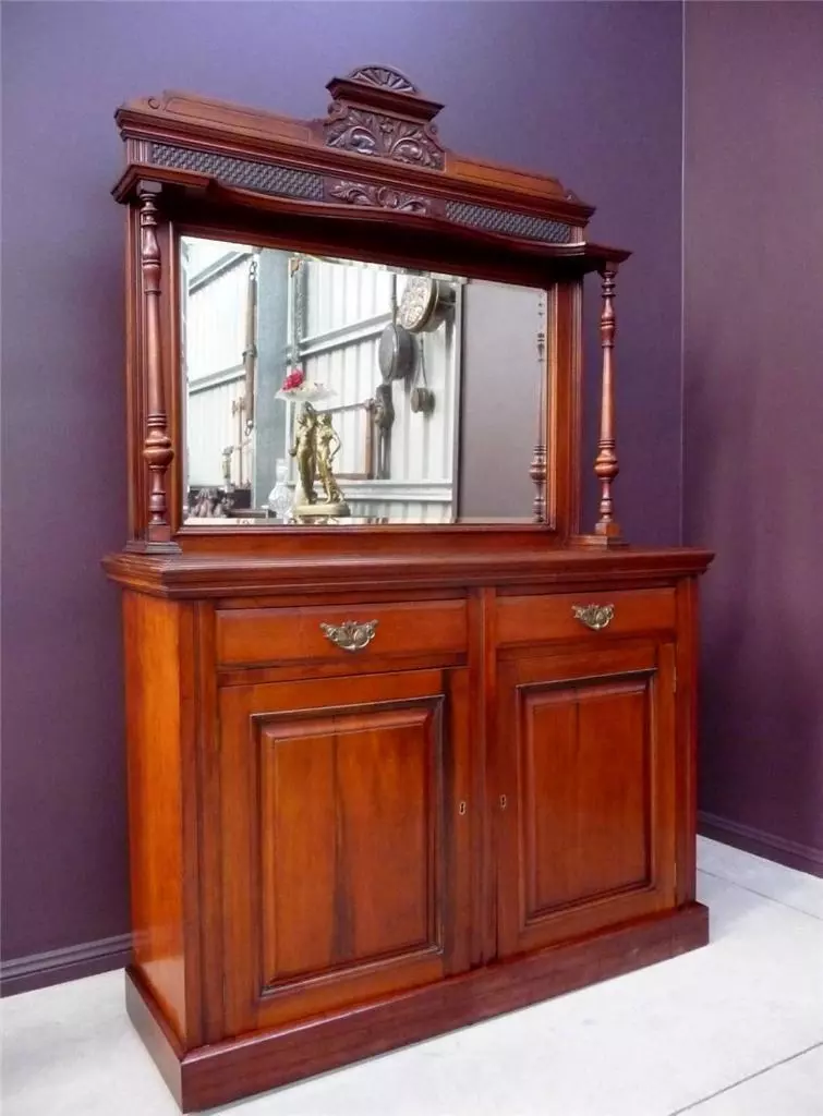 Antique walnut dresser with mirror outlet