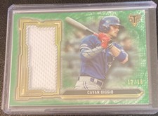 2020 TOPPS TRIPLE THREADS CAVAN BIGGIO GAME USED EMERALD RELIC #12/18 BLUE JAYS