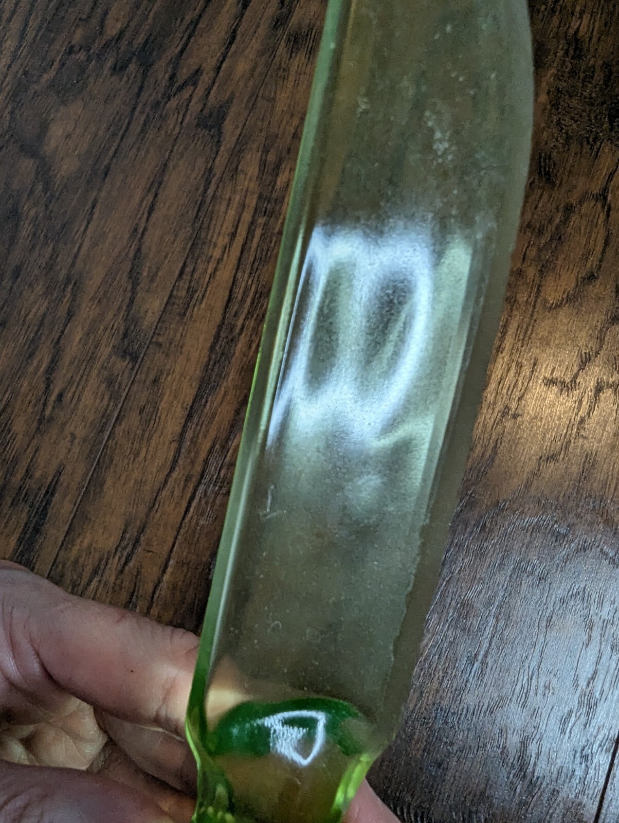 Antique Vintage Vaseline Uranium Glass Knife w/ Box Kitchen Novelty Co