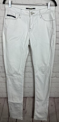 Lacoste Womens Pants white mid Rise skinny lightweight jeans, sz 10 US EU 42
