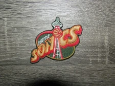 Seattle Sonics Retro Logo Basketball Embroidered Iron On Patch 3.25" x 2.5"