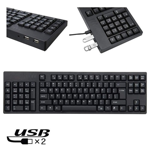 Left Handed 109 Keys Full Size 2x USB HUB Mechanical Keyboard for PC Computer - Picture 8 of 9
