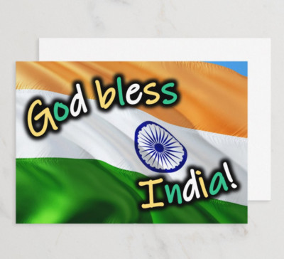 God Bless India! - 4'' x 6'' Card