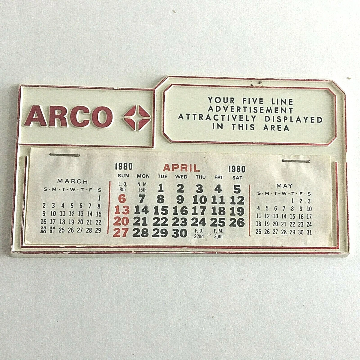 Vintage 1980 ARCO Gas Service Station Calendar (April May-June) Give Away | eBay vintage-1980-arco-gas-service-station-calendar-april-may-june-give-away-ebay