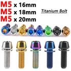 Titanium Bolt M5x16 18 20mm Taper Hex Head with Washer Ti Screw forBike Stem Gr5
