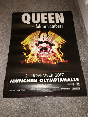 Queen & Adam Lambert HUGE 2017 Tour Poster Munich Germany Brian May Roger Taylor