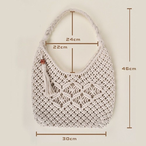Hollow Crossbody Bag Cotton Shoulder Bag Casual Messenger Bag - Picture 3 of 18