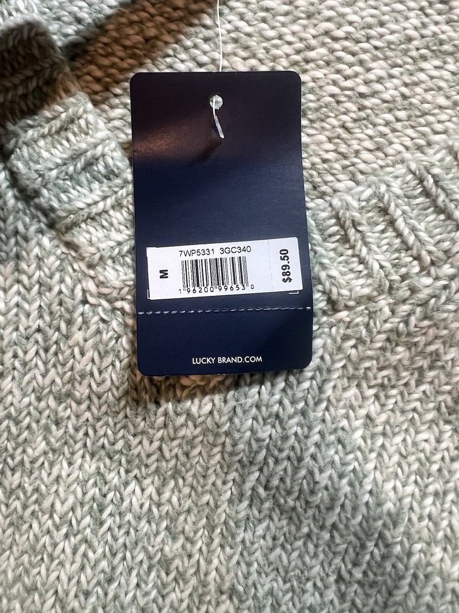 ニット LUCKY BRAND Women Large V-Neck Sweater Heather Green Drop Long