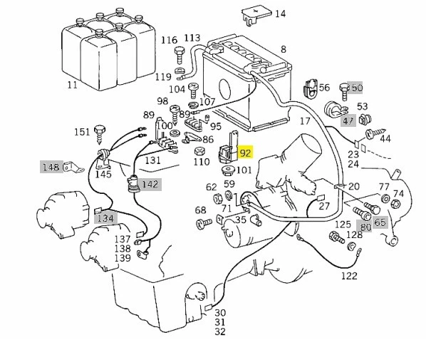 A1245402169 MERCEDES W124 RIGHT FRONT WHEEL LUSTER TERMINAL 