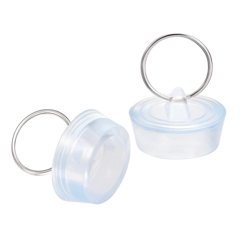 2x Spülstop fen aus Gummi, Abflussstopper Klar Blau für 29-32mm mit Aufhängering - Bild 1 von 4