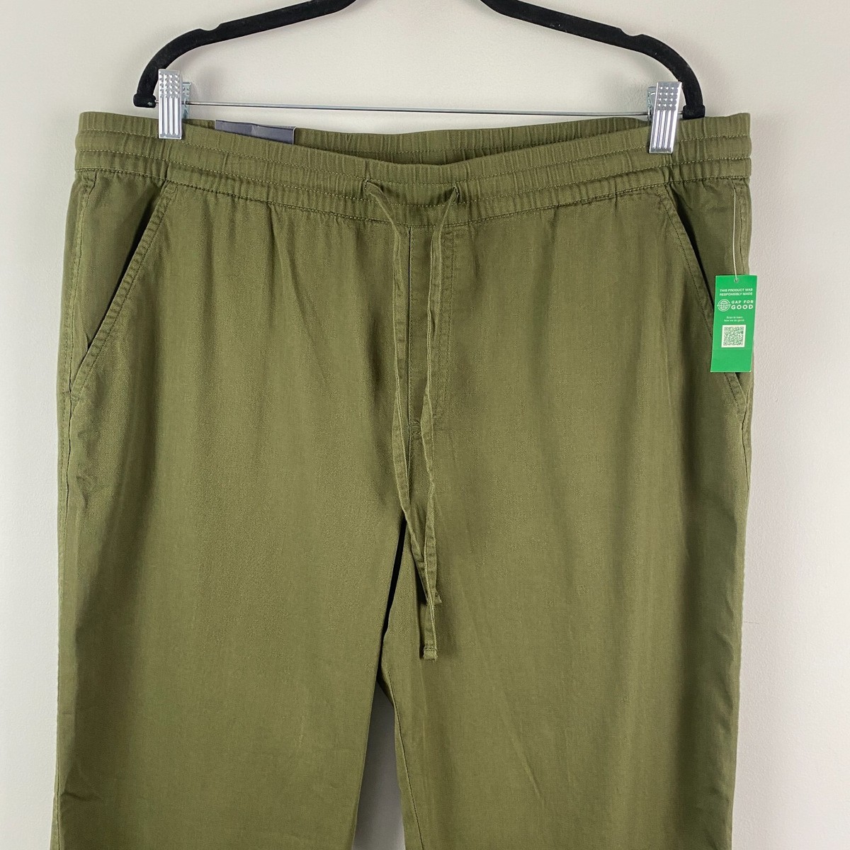 Gap Twill Easy Pants Size XL Tall Green Tapered Ankle
