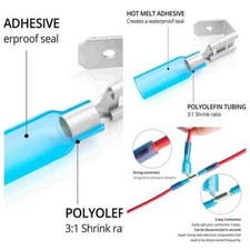 Heat Shrink Disconnect Piggyback Spade Connectors Wire Quick Terminals 3 Way