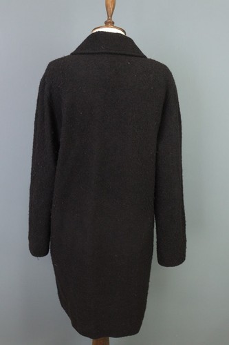 MAX MARA Black Linen Silk Lightweight Single Breasted Overcoat Coat Size USA 10 - Picture 9 of 17