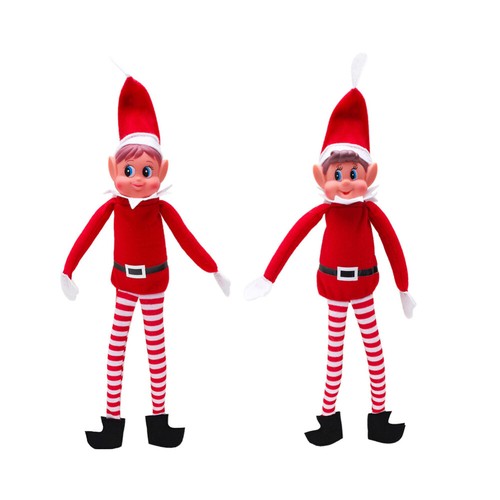 40cm Boy Girl The Naughty Christmas Elves On Display Shelf Prop Xmas Plush Toy - Picture 8 of 28