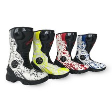 Kids Motorcycle Boots Waterproof Leather Motorbike CE Armoured Shoes UK Size