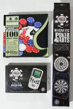 ULTIMATE POKER PACKAGE #4 Gambling Vegas Poker Chips Darts Handheld Game LOT NEW