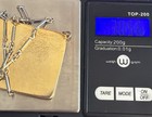 Vtg Silver Tone Bar Chain Necklace Gold Tone Enamel Pendant Figural 20" Estate — photo 7