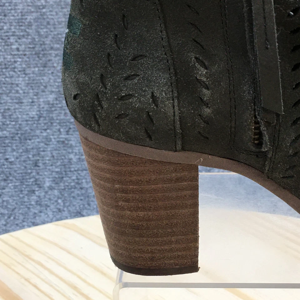 Toms Boots Womens 7 Majorca Ankle Bootie Green Side Zip Peep Toe Block 10010927T - Image 3 of 4