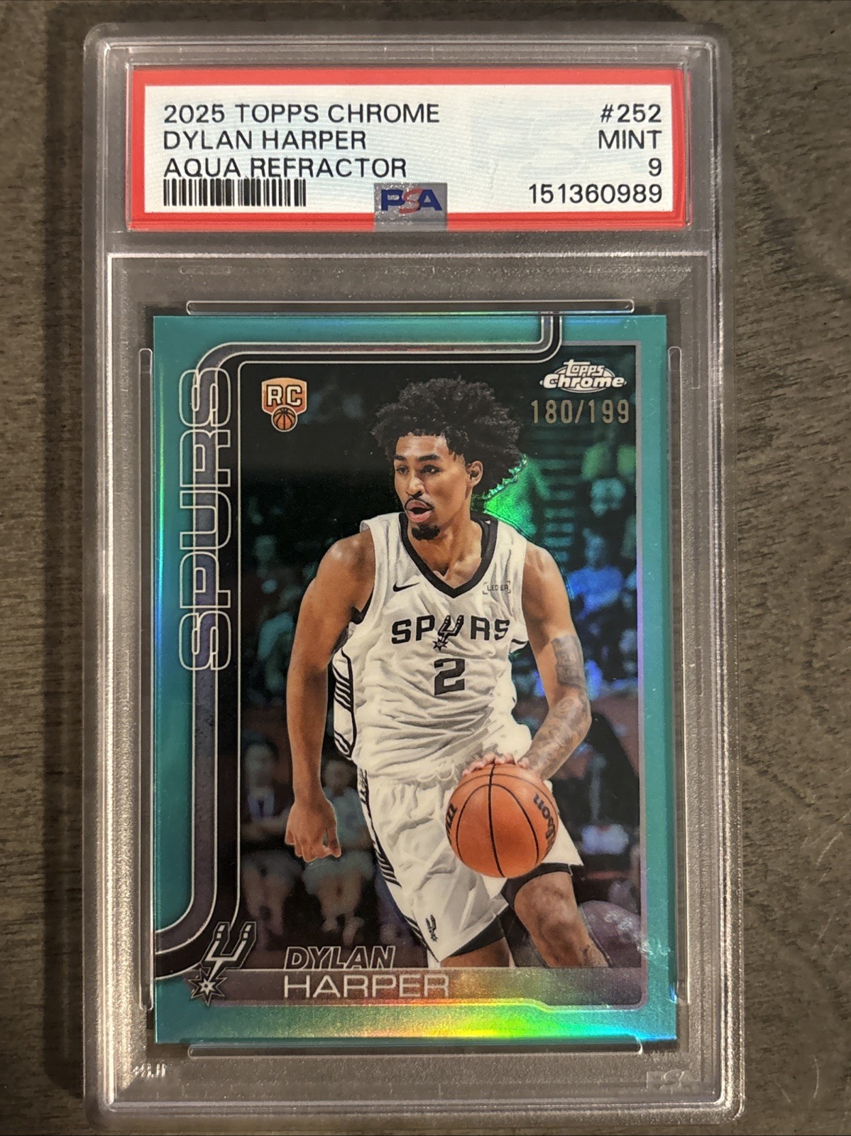 2025-26 Topps Chrome - Dylan Harper #252 Aqua Refractor /199 (RC)