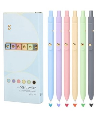 Colorful Gel Pens - 6Pcs 0.7mm Multi-Colored Pens, 6Pcs-Morandi Colorful
