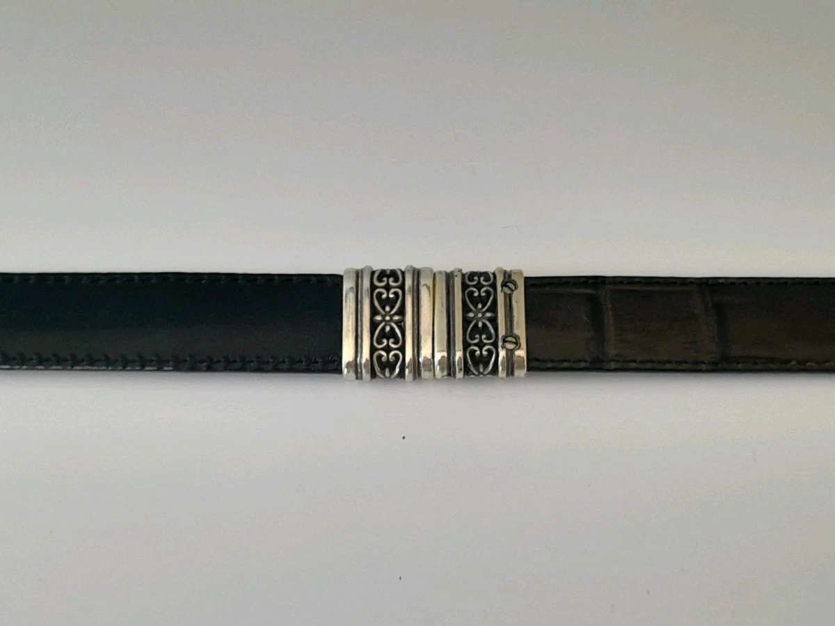 Brighton Classics Ladies Black Leather Belt with Two Tone Hardware XS/26 EUC marcus-two-tone-reversible-  main image 4
