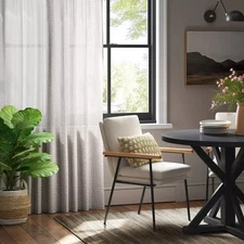 Threshold Farrah Light Filtering Cream Petal Print Single Curtain Panel 54 x 84