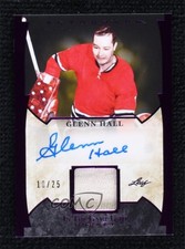2022-23 Leaf ITG Used Game Purple 10/25 Glenn Hall #GUA-GH1 Auto HOF 11jd