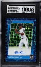 2021 Panini Donruss Optic Jazz Chisholm RC SGC 8.5 w/10 Auto Teal Velocity /35