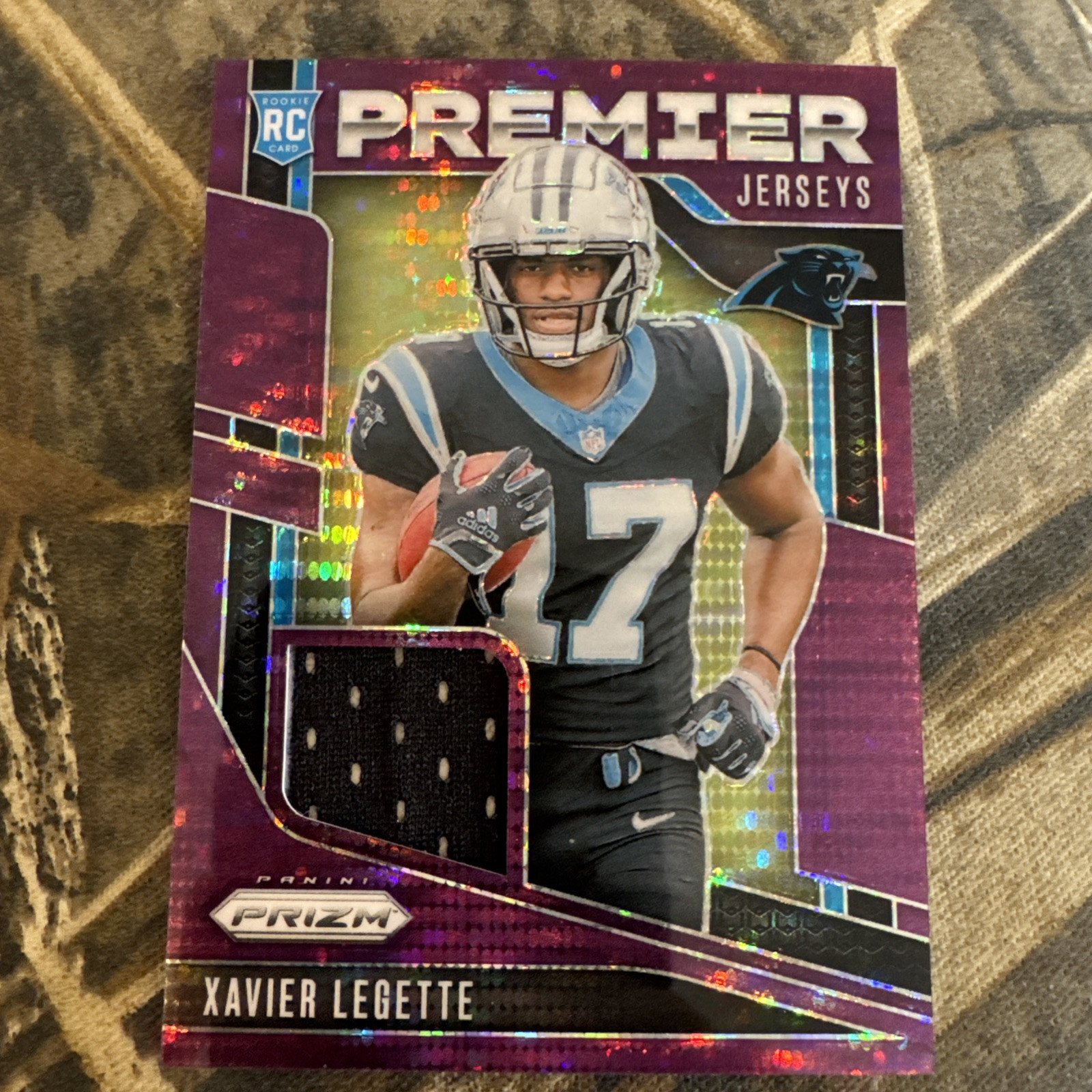 2024 Prizm Football Xavier Legette Purple Pulsar Premier Jersey Rookie #PJ-XLE