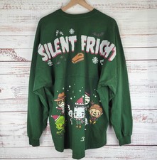 Universal Monsters Silent Fright Spirit Jersey Adults Size L Green Long Sleeve