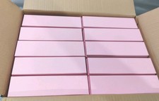 Pink Cardboard JEWELRY 43 GIFT BOXES Lot Of 100 Cotton Fill Kraft Paper 8x2x7/8