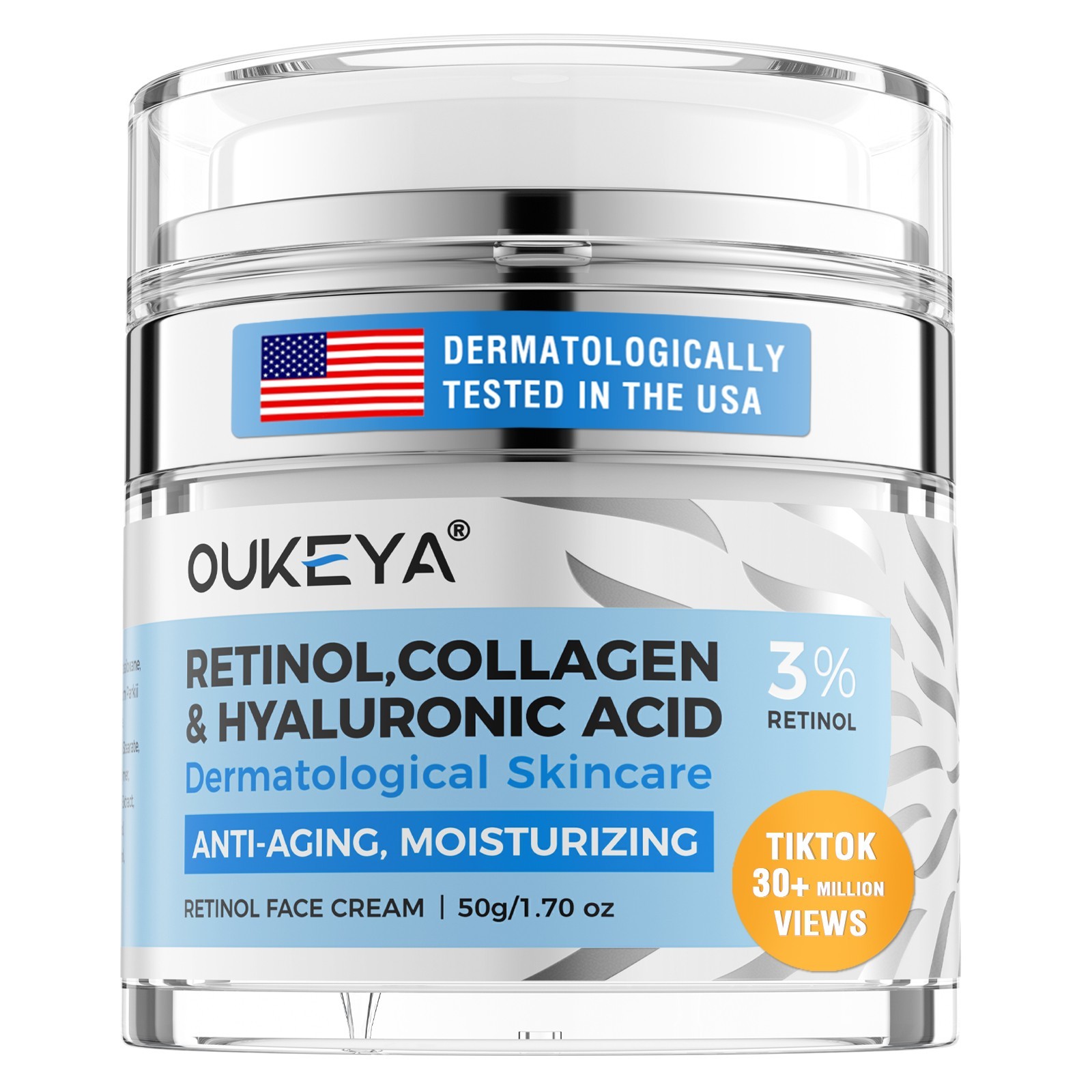OUKEYA Retinol + Collagen, Hyaluronic Acid, Vitamin E AntiAging Wrinkle Cream