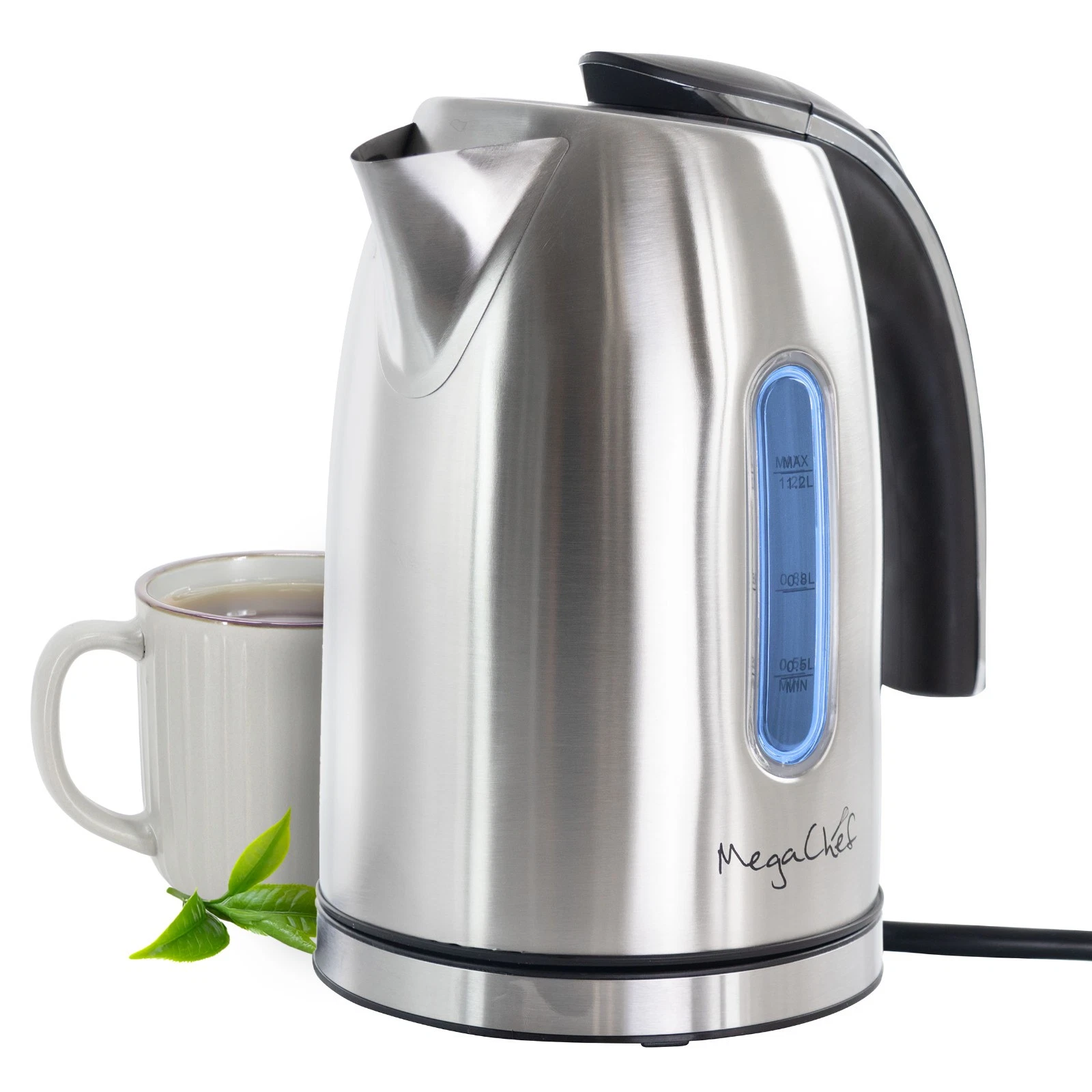 Mega Chef 1.2Lt. Stainless Steel Electric Tea Kettle