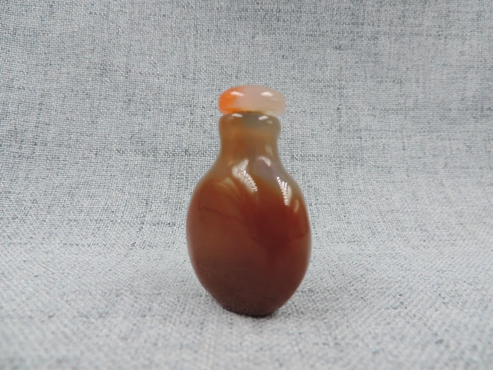 Botella de tabaco china exquisita tallada a mano de ágata natural SDS Foto 4 de 4