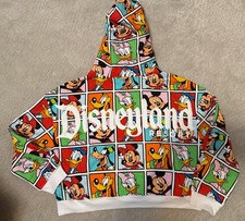 Disneyland Fleece Hoodie Womens Mickey Mouse And Friends Size Large NWT