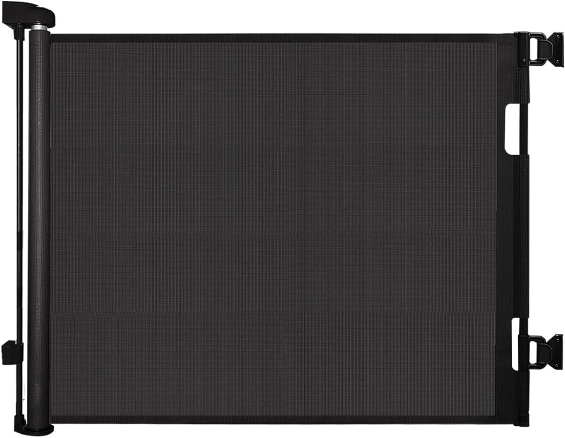 Retractable Baby Gate, 140cm Wide x 86cm Tall, Extra Tall Mesh Safety Gate black
