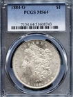 1884-O $1 Silver Morgan Dollar MS 64 PCGS # 51608743 + Bonus