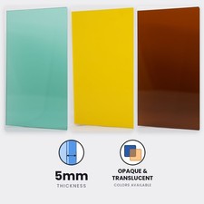 Plastic Acrylic Sheet, 5mm 3/16" Thick, Custom Cutting Available