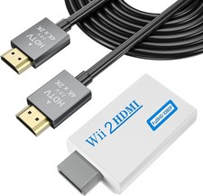 Wii to HDMI Converter 1080P with 3.5mm Audio Jack, Wii HDMI Adapter with 4.92ft