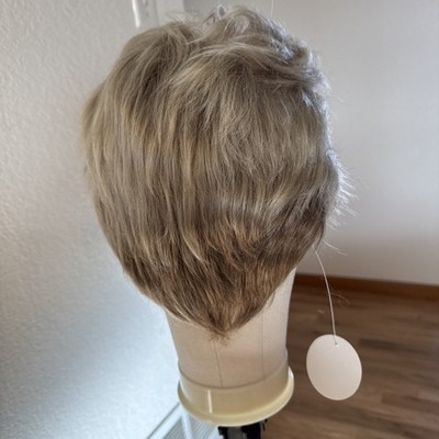 Lace Straight Cut  Frosted Ash Blonde Lace Front Wig Small Cap  Pixie164