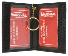 MARSHAL Genuine Lambskin Soft Leather Credit card Id Card One Size, Black